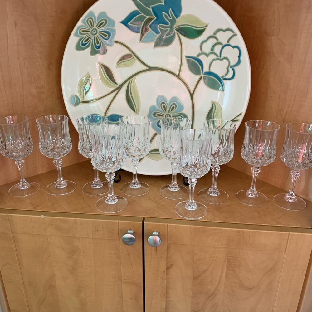 10 Cristal d’Arques Longchamp Lg wine glasses
